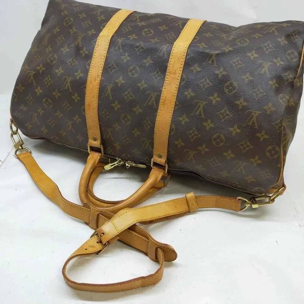 Louis Vuitton LV Boston Bag Keepall Bandouliere 50 Brown Monogram 625-041125 - Picture 6 of 9